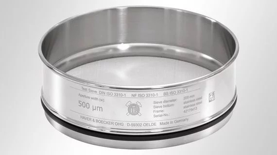 How are test sieves marked for identification?